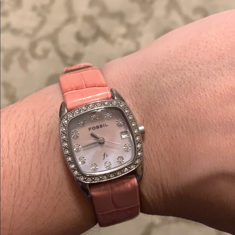 FOSSIL Pink Leather Band Watch